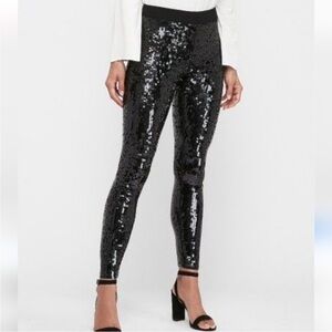 EXPRESS BLACK SEQUIN HIGH RISE STRETCH LEGGING SIZE SMALL BRAND NEW WITH TAGS
